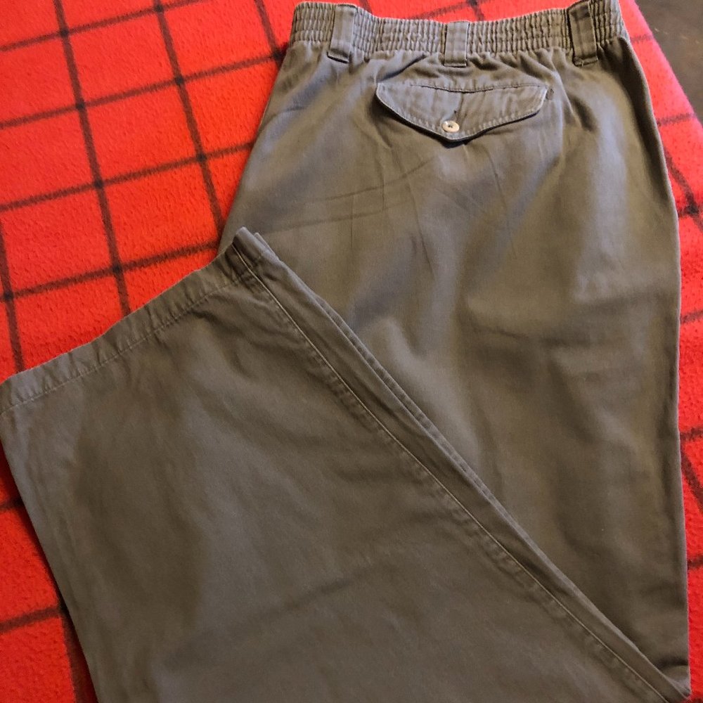 Men's Elastic Waist 50-55 inch Comfort Khaki Pants